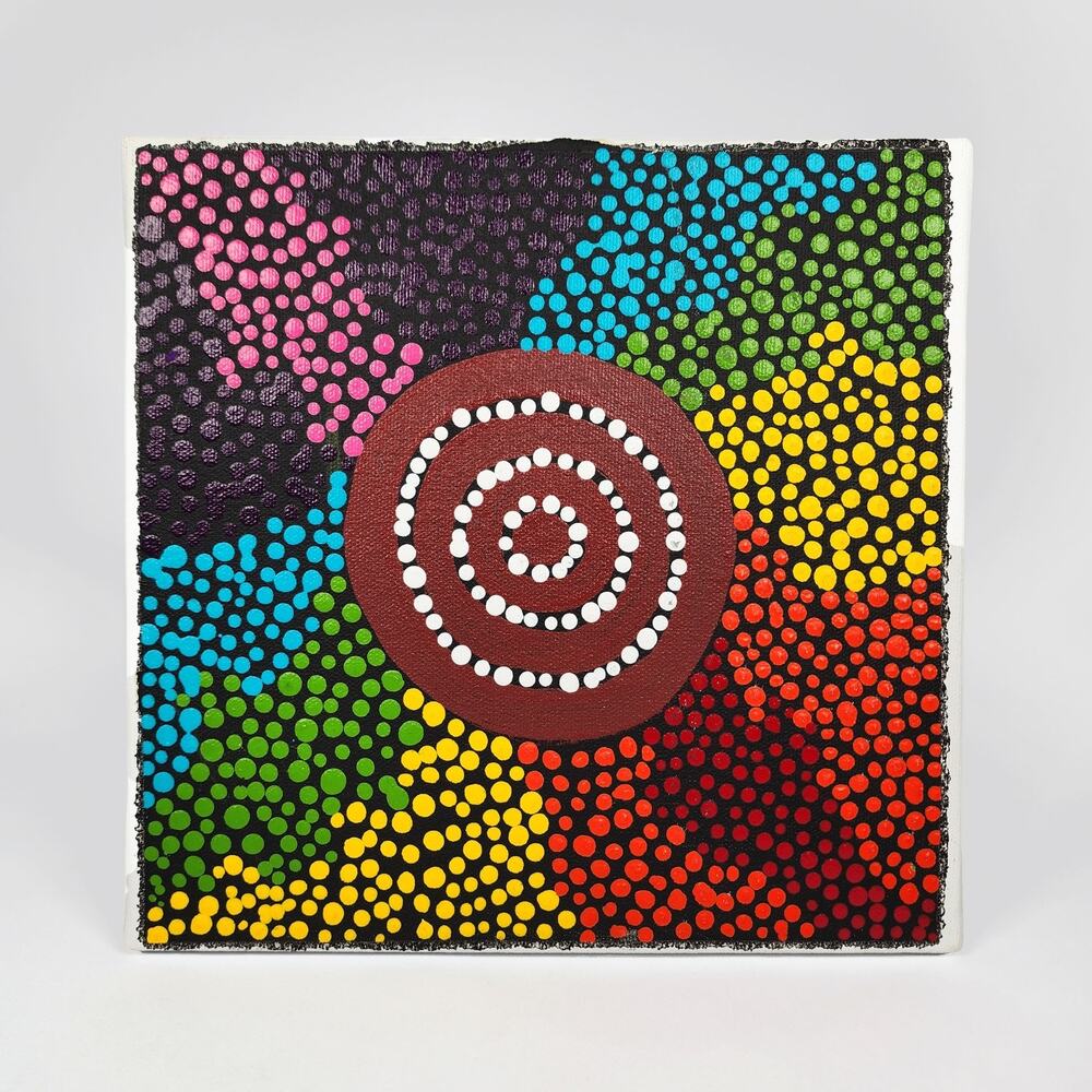 Aboriginal Australian Ngura Dot Painting Canvas Tjukurpa Dreaming Tracks Anangu